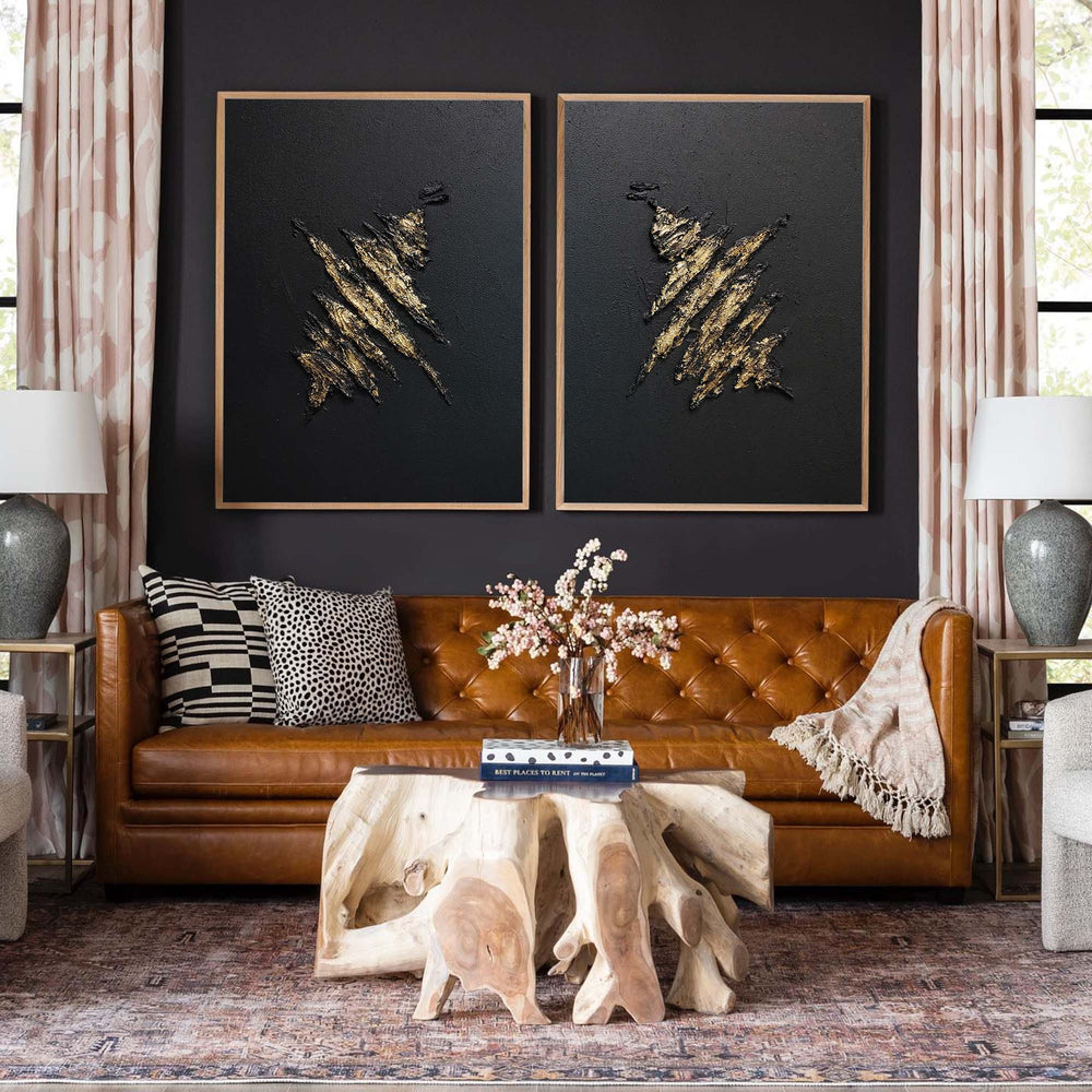 Black And Gold Abstract Minimalist Wall Art