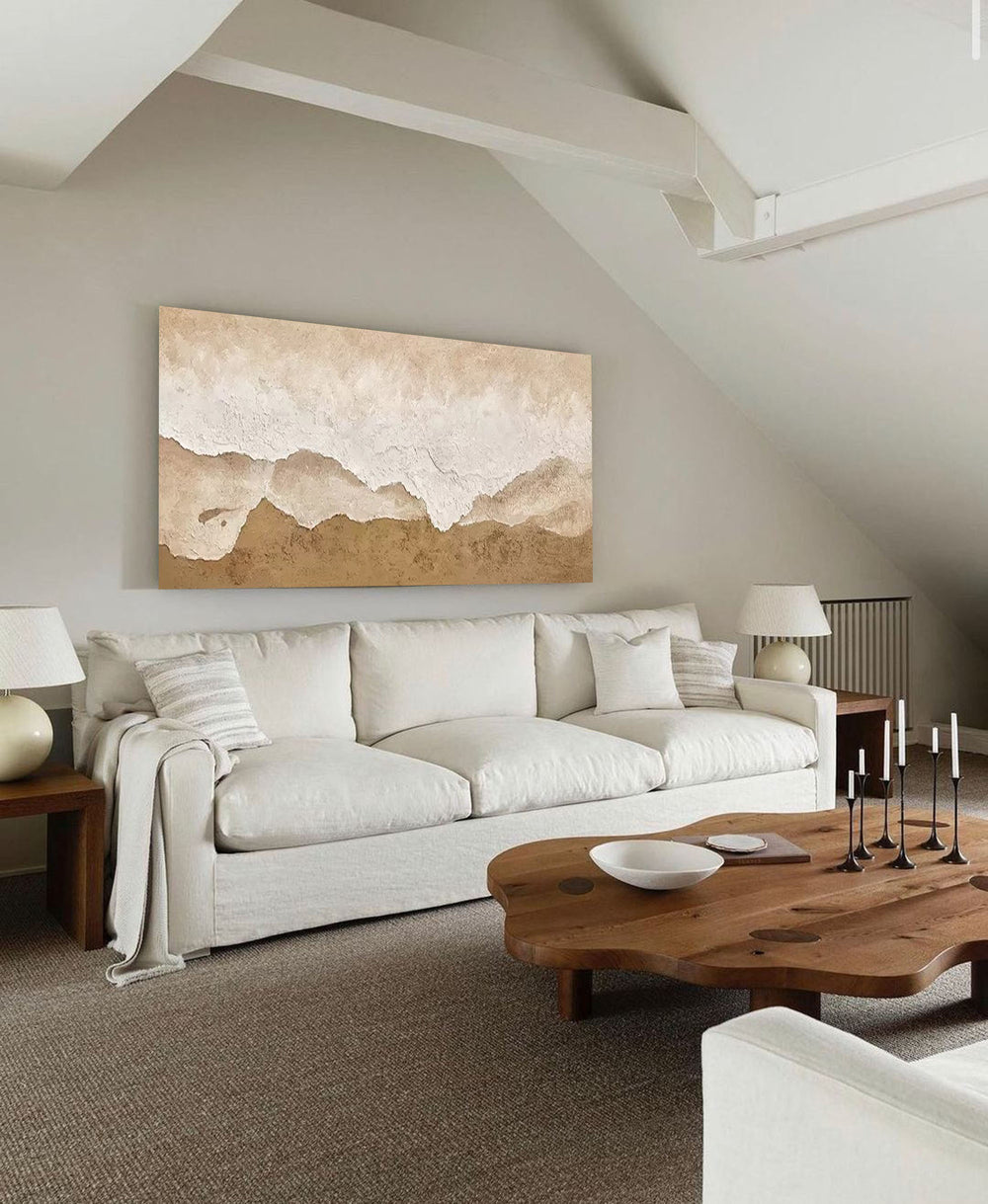 Large Texture Minimalist Landscape Painting Framed Minimalist Living ... - Textured Art For Small Minimalist Spaces