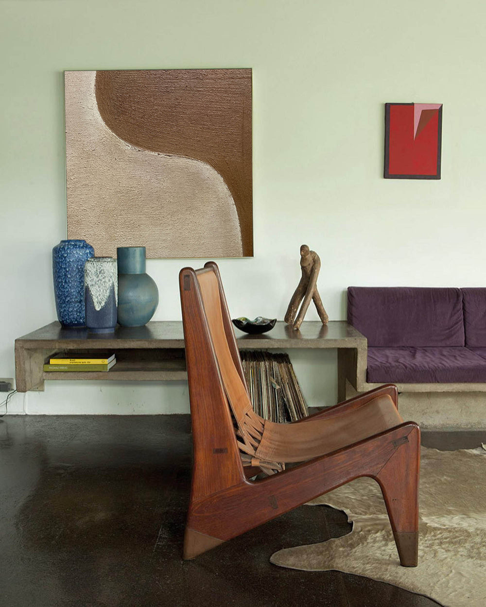 Contemporary Art Minimalism Brown Canvas Minimalist Art Large Framed ... - Minimalist Modern Art For Sale