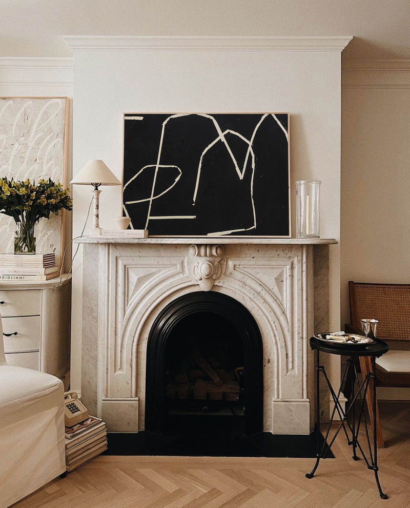 line art minimalist modern minimalist acrylic painting framed minimal wall decor