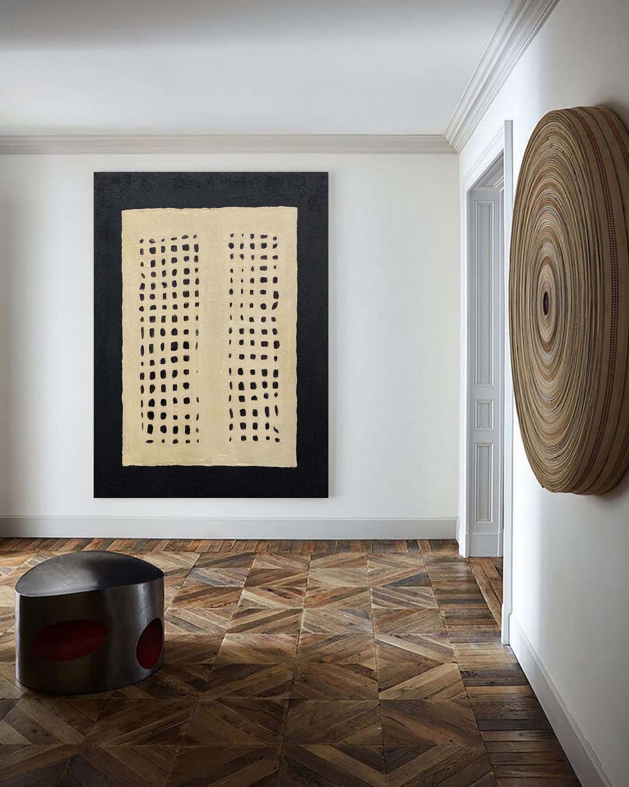 Japanese Minimalist Abstract Art Minimal Art Painting For Wall Decor Original Minimalist Beige Wall Art