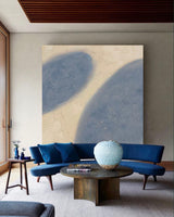 blue minimalist painting framed large contemporary minimalist painting minimal acrylic painting