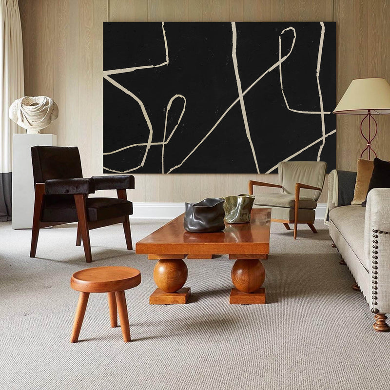 minimalist line canvas art simplistic paintings large abstract minimalist line painting