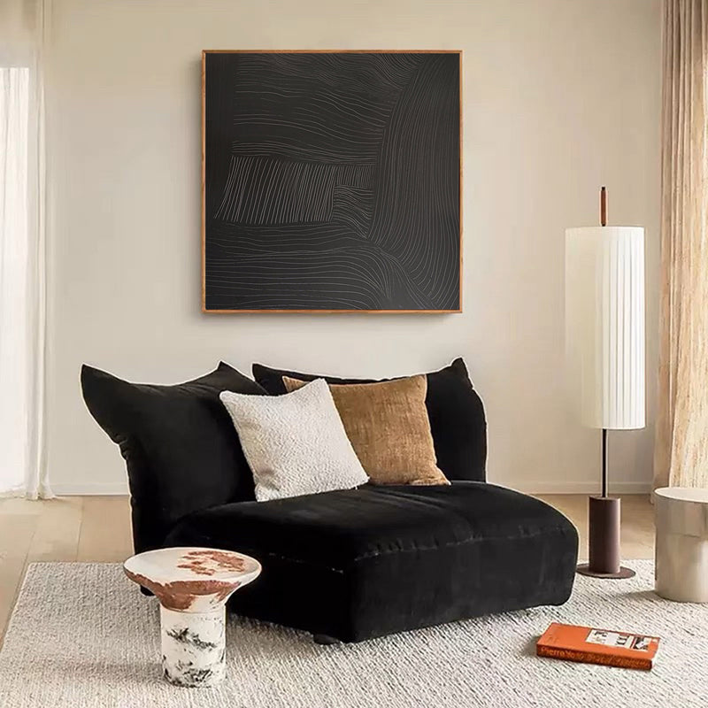 black and white minimalist line art abstract minimalist line painting acrylic large