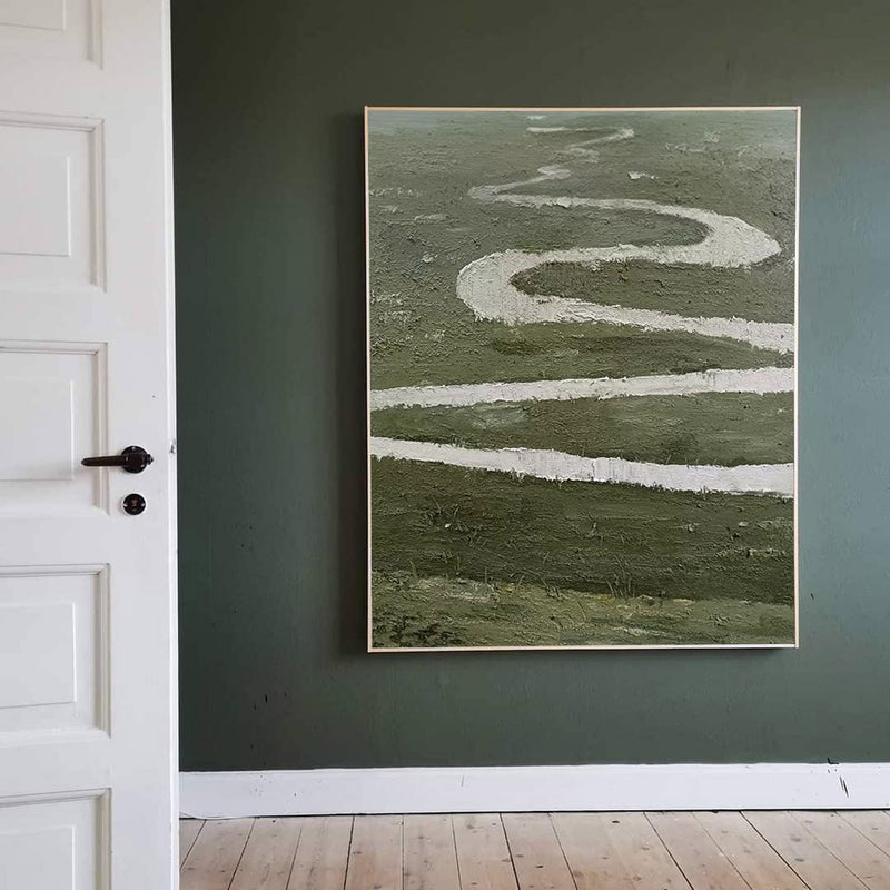 minimalist landscape acrylic painting green minimal landscape art minimalist art for living room