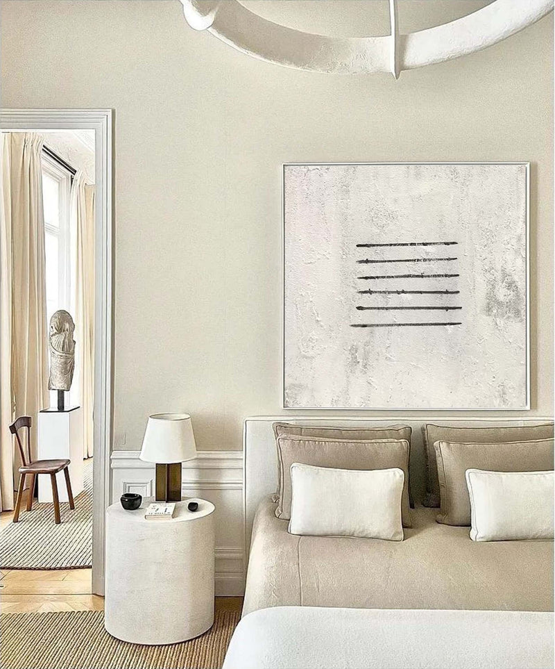 Texture black and white minimalist line art acrylic wall decor minimalist wall painting