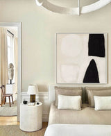 black and white nordic minimalist painting modern minimalist geometric wall art for minimalist living room